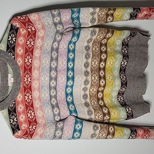 Gap Fair Isle Colorful Holiday Crew Neck Sweater